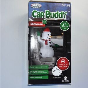 Gemmy Snowman Car Buddy with Red Hat and Scarf